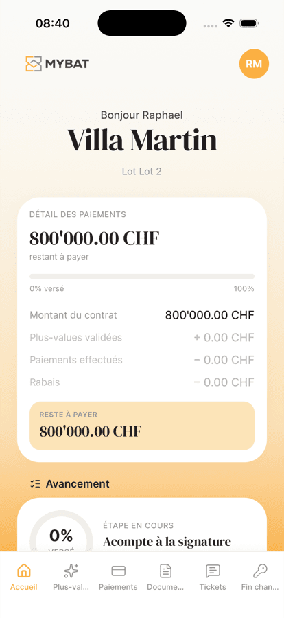 L’application MyBat côté acquéreur