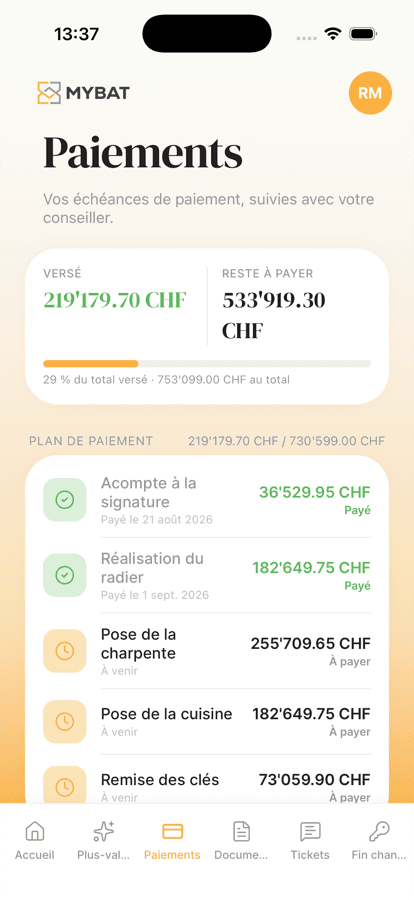 Échéancier de paiements